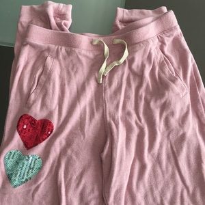 Jessica Simpson Mae sequin- heart sweatpants